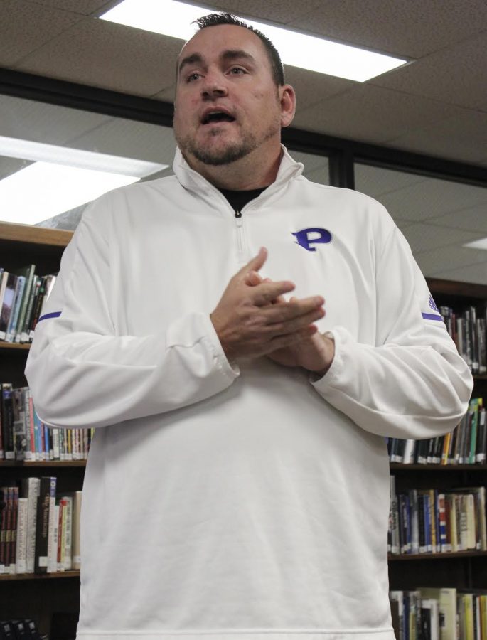 Coach Bobby Stackhouse at Athletes signings. 