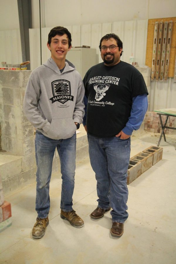 Coltin and Nakoma Oehme pose for a photo before leaving for the SkillsUSA National Masonry Tournament, where Coltin placed first. 