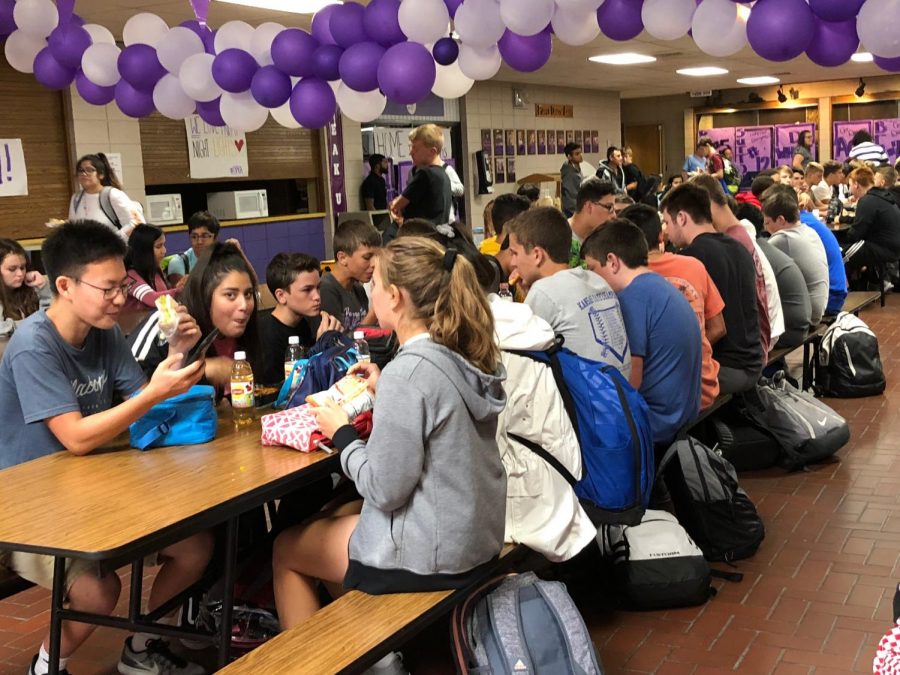 With the new lunch schedule, students must remain seated except when standing in line for food, travelling to the restroom, or throwing away trash.