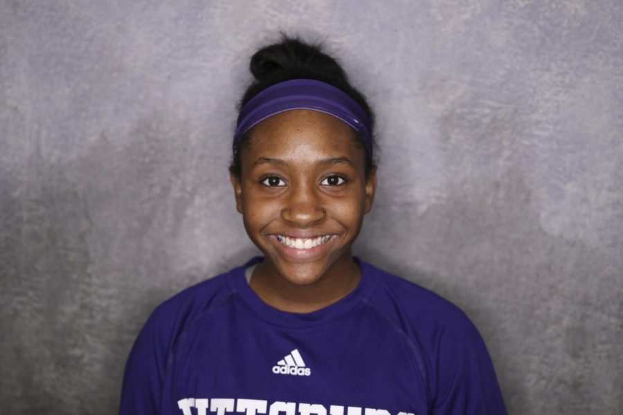 Freshman volleyball player Alaycia Harris