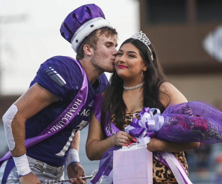 Senior Sam Roark and junior Noemi Hernandez were named homecoming king and queen at the homecoming game on Friday. 