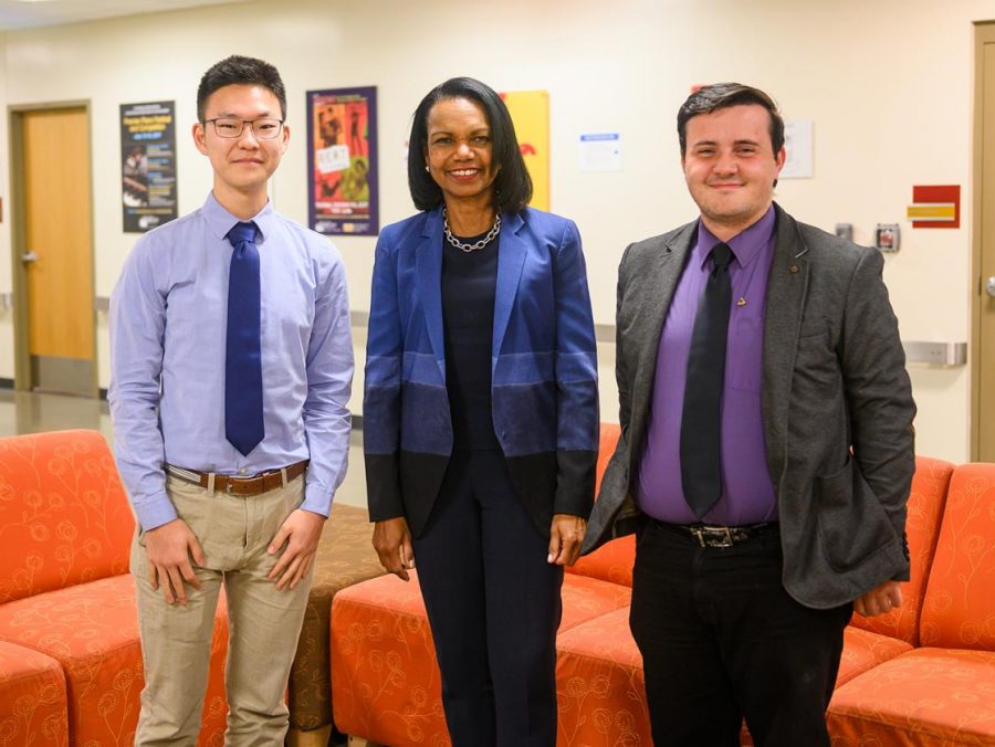 Junior Joseph Lee met with former Secretary of State Condelezza Rice on her Oct. 3 visit to Pittsburg. 