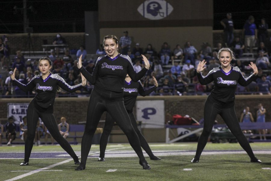 Members of the dance team perform on Sept. 13 during halftime of the varsity football game. 