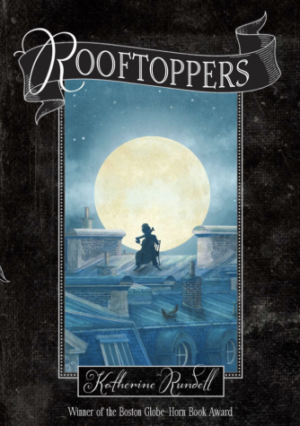 The front cover of the winner of the Waterstones Children's Book Prize and the Blue Peter Book Award for Best Story, Rooftoppers.