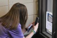 Mikayla Kitchen 12 participates in scavenger hunt in Marjorie Giffin's AP Government class. AP. classes will take a modified test at home this year due to the corronavirus epidemic.