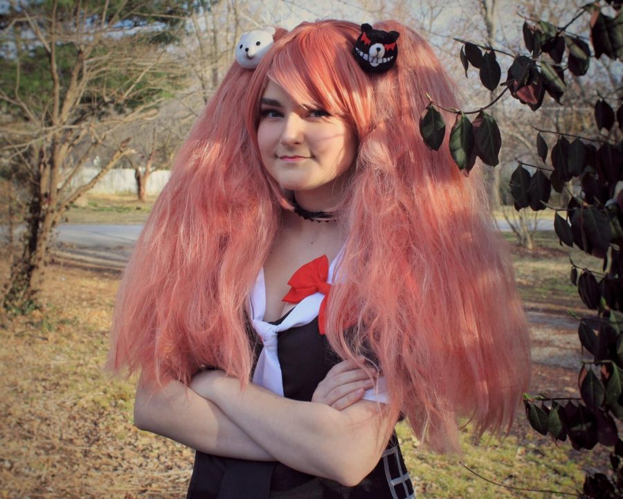 Lexi+Ketchum+cosplays+as+Junko+from+the+anime+video+game+series+Danganronpa.