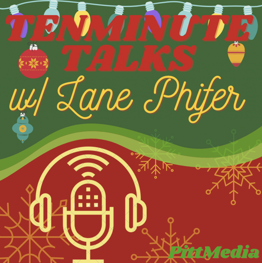 This photo showcases the logo for the December issue used for the podcast TenMinuteTalks hosted by senior Lane Phifer. 