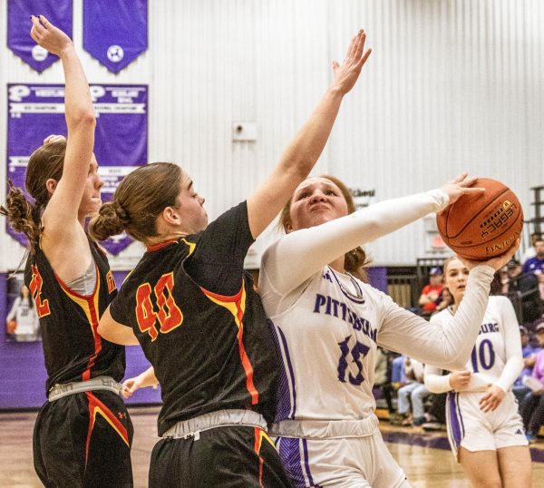 English attempts to score during game against the Labette Grizzlies on Janurary 17th. "There are some pressures but when I’m in the game," English said. "When playing all of them go away because at the end of the day it’s basketball and having fun is the most important thing."

