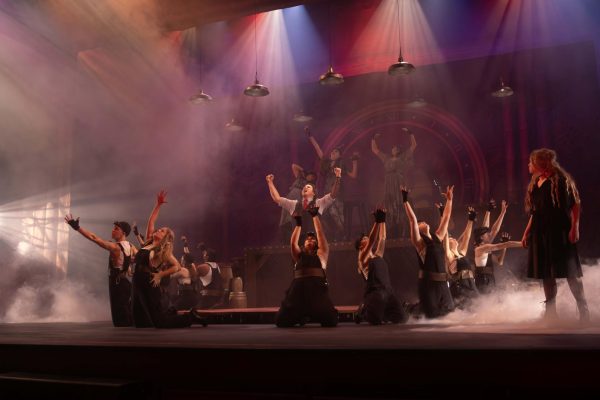 Pittsburg Theatre is Livin' It Up on Top with the teen addition of Hadestown at Memorial Auditoruim on Nov. 20. For the first time, Troupe 3149 had two separate casts. "So I essentially had to learn one half of the show, then the other half of the show through ensemble and then Hades," Junior Townes Sullivan stated. "Which is difficult, but at the same time it's preparing you for what would happen in a real life Broadway situation."